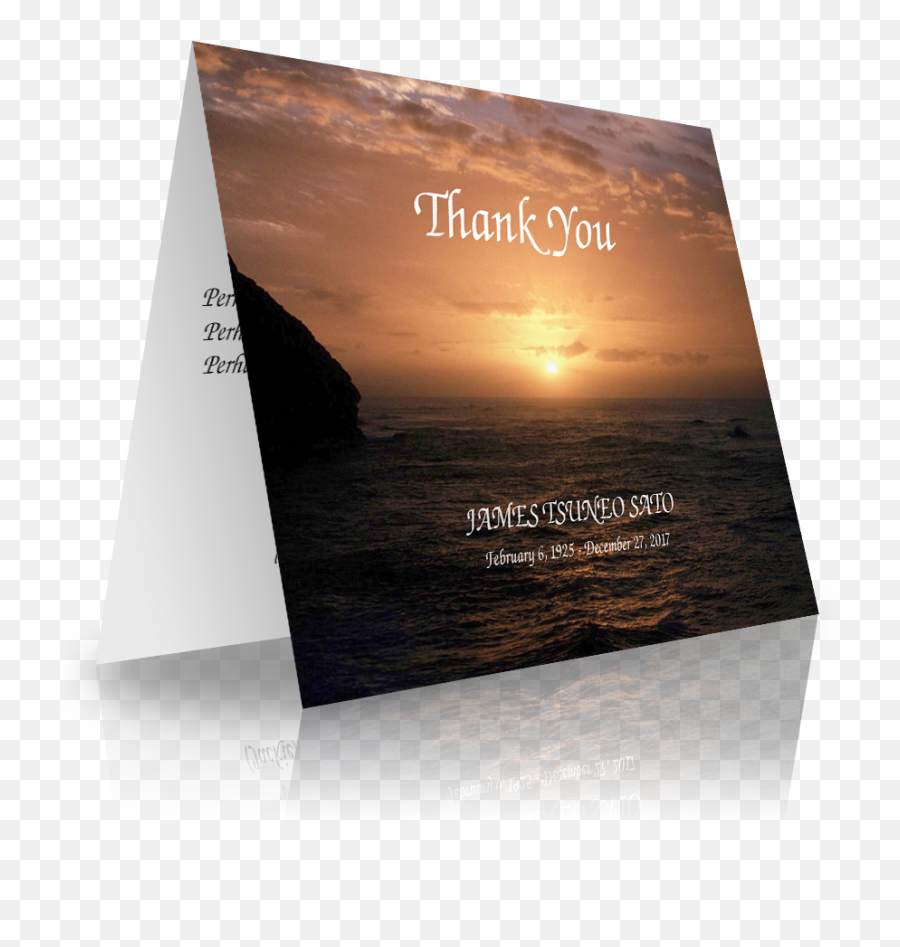 Ocean Folded Sympathy Thank You Cards - Horizontal Png,Sympathy Icon