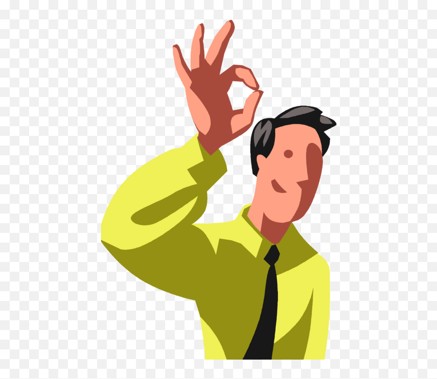 Entrepreneur Uses Nonverbal Hand Gesture Ok Sign - Vector Image Student Ok Sign Clipart Png,Ok Hand Sign Png