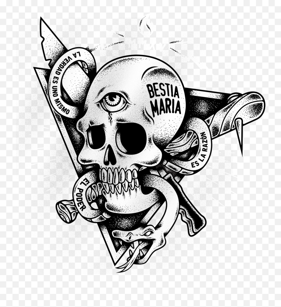 Bestias Maria Music - Illustration Png,Cartoon Skull Png