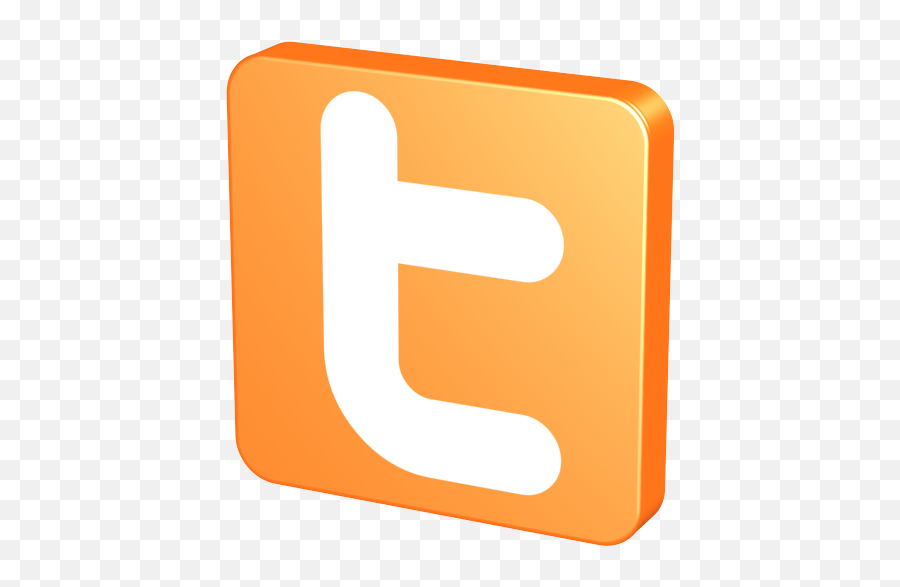 Orange Twitter Logo Icon Png