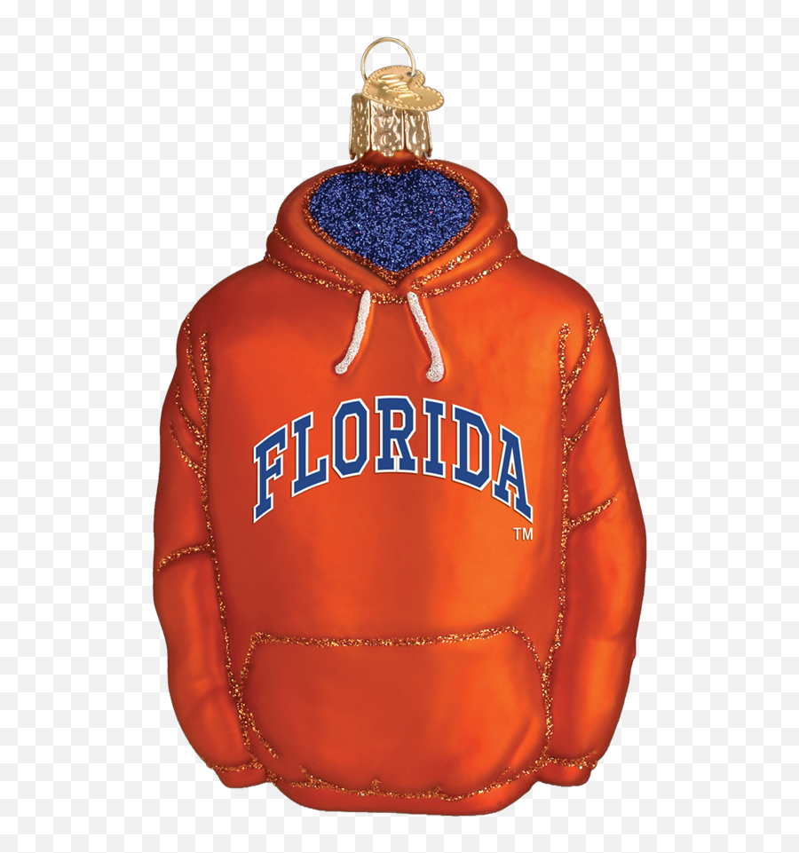 Florida Gators Hoodie Glass Christmas Ornament - Hoodie Png,Florida Gators Png