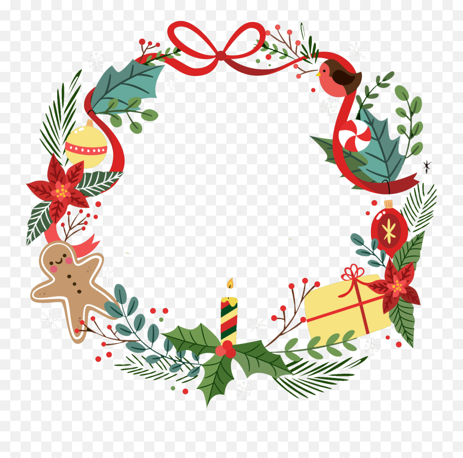 Christmas Garland Vector Png Clipart - Full Size Clipart Transparent  Background Christmas Wreath Clipart,Garland Png - free transparent png  images 