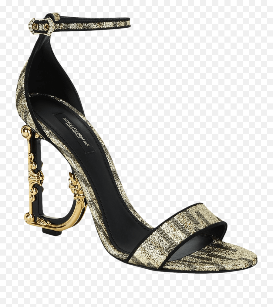 Dolce Gabbana Metallic Fabric Sandals - Heel Dolce And Gabbana Shoes Png,Dolce And Gabbana Logo