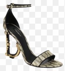 Dolce Gabbana Metallic Fabric Sandals - Heel Dolce And Gabbana Shoes Png,Dolce And Gabbana Logo