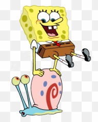 Check Out This Transparent Spongebob Springing - Spongebob And Gary Clipart,Sponge Bob Png