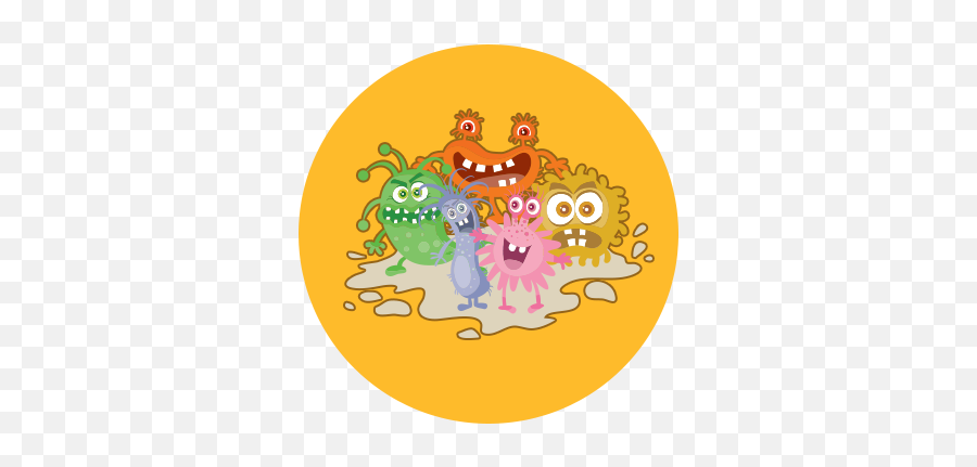 Download Circle - Germs Cartoon Germ Posters Png Image With Virus Y Bacterias Png,Germs Png