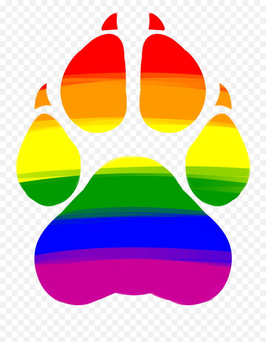 Lesbian - Furry Rainbow Paw Print Png,Wolf Paw Png