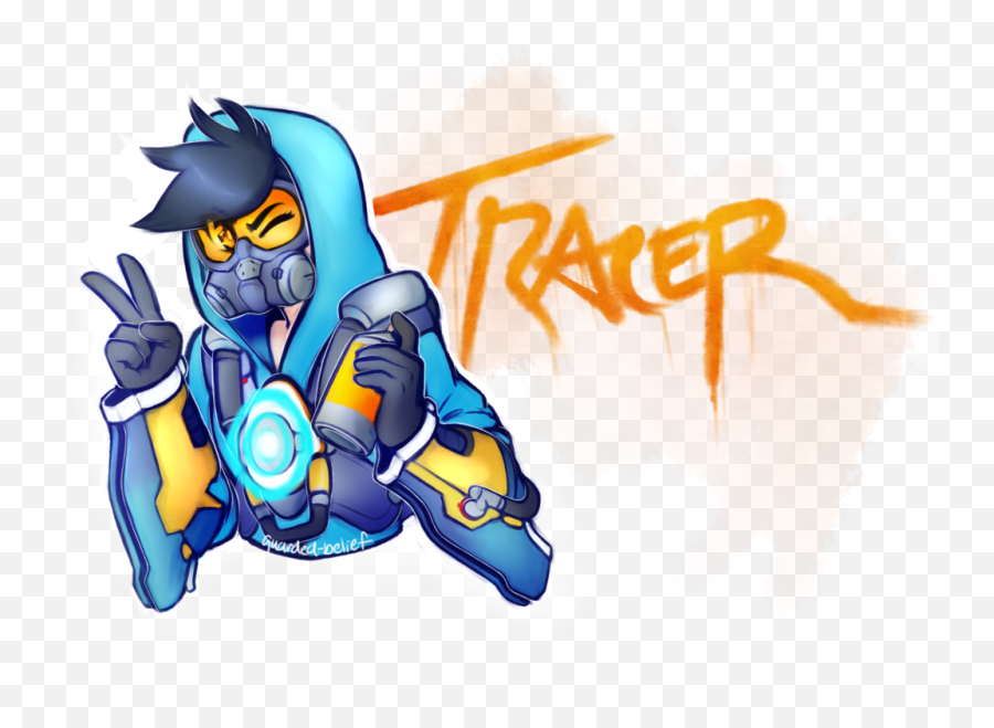 Download Hd Tracer Overwatch - Overwatch Tracer Cartoon Png,Overwatch Tracer Png