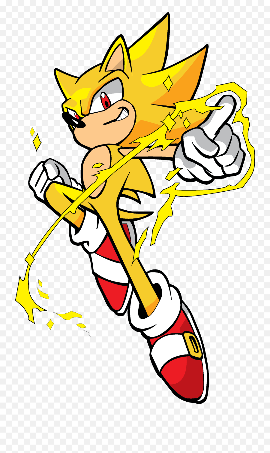 Super Sonic Colored Fixed Transparency - Super Sonic Transparent Png,Sonic Transparent