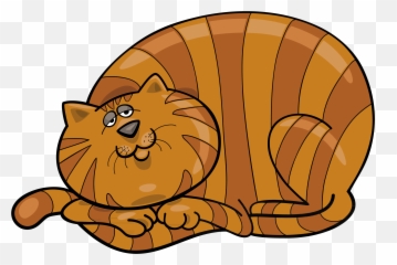 Tabby Orange Cartoon Cat Png Image - Clipart Fat Cat,Orange Cat Png