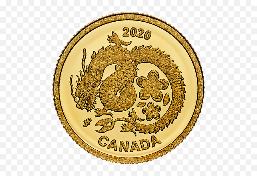 Pure Gold Coin U2013 Lucky Flower Dragon Mintage 5888 2020 - Coin Png,Coin Transparent