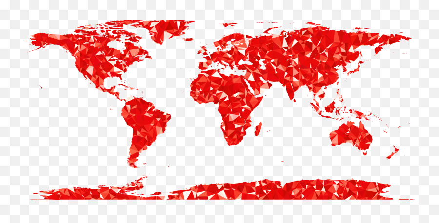 Red World Map Png Clipart - Clip Art Map Of The World,World Map Png
