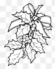 Download Christmas Leaves Coloring Pages - Full Size PNG Holly