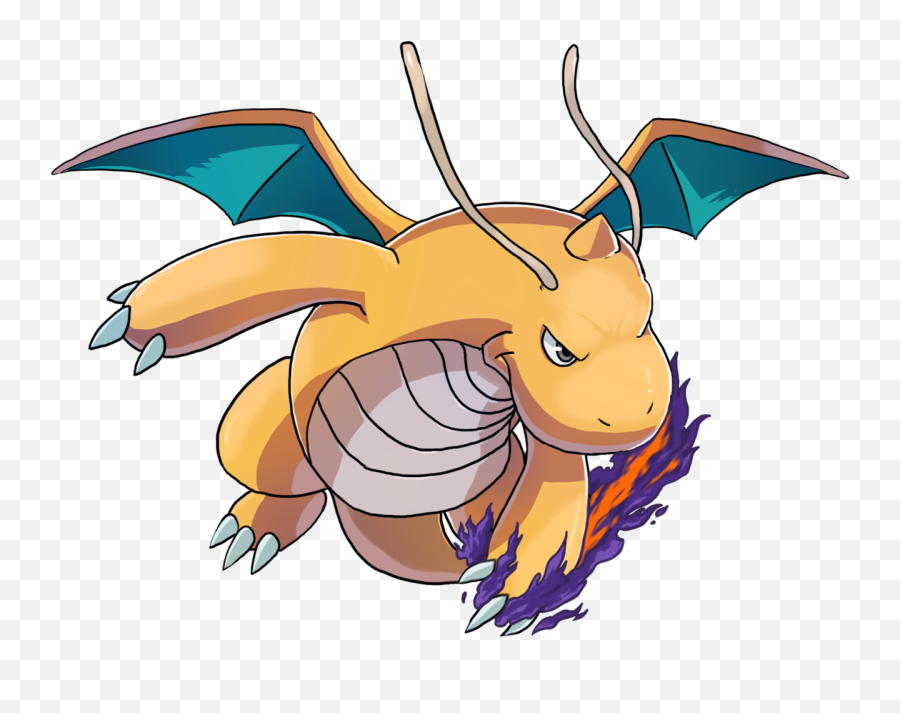 Baby Dragonite Png Clipart Black - Dragonite Transparent,Dragonite Png