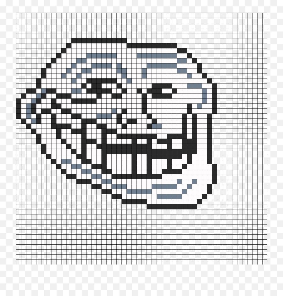 Troll Face Fuse Bead Perler Pattern Sprites - Pixel Art Troll Face Png,Troll Face Png