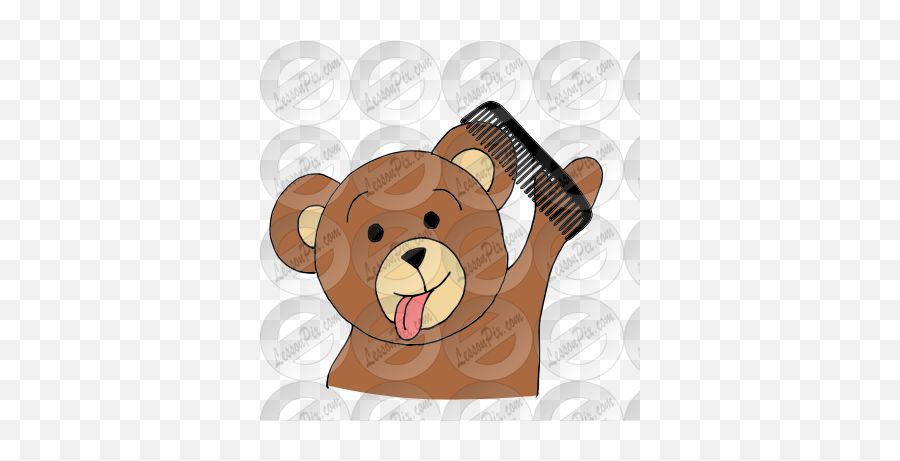Bear Combing His Hair Picture For Classroom Therapy Use - Bear Combing His Hair Down By The Bay Png,Cartoon Hair Png