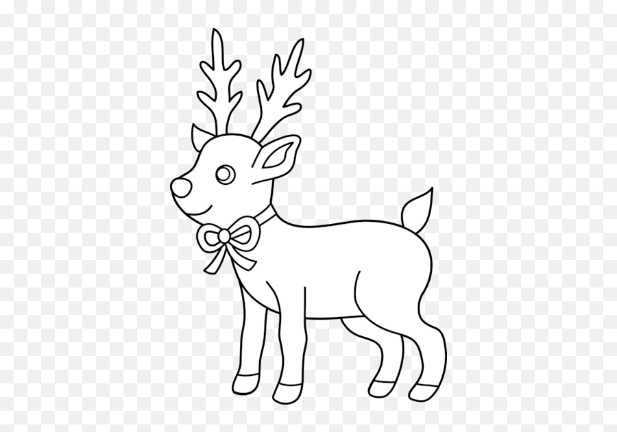 Christmas Reindeer Coloring Page - Free Clip Art Reindeer Clipart Black .....
