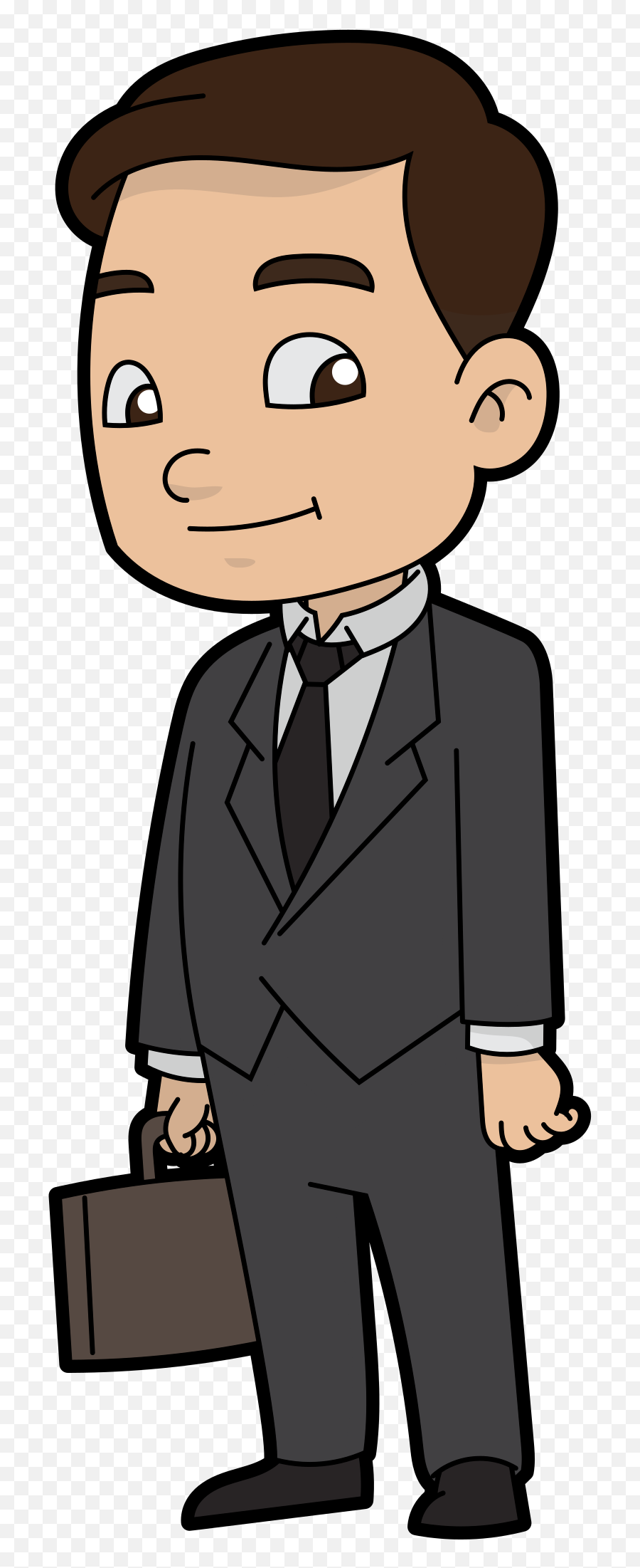 Business Man - Cartoon Business Man In Suit Png,Person Looking Png