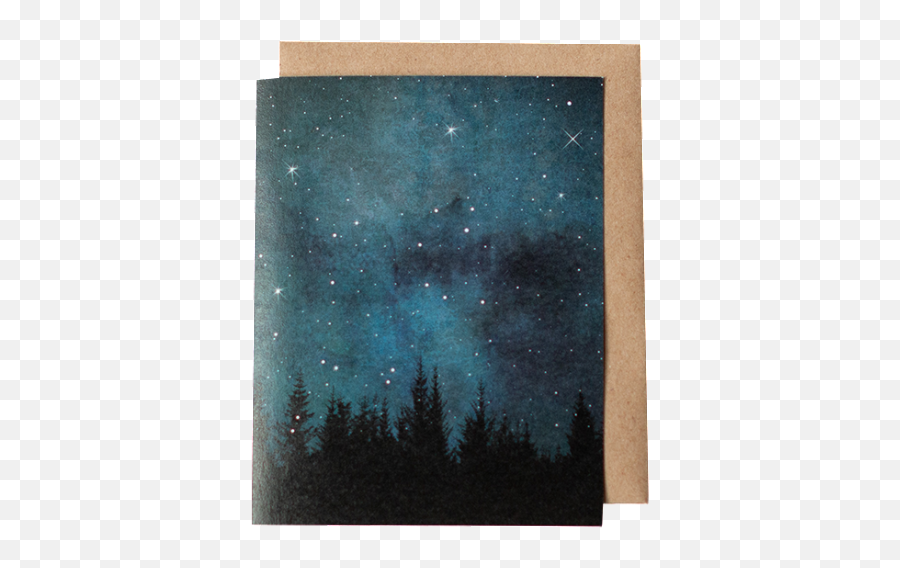 Night Sky Greeting Card - Temperate Coniferous Forest Png,Night Sky Png