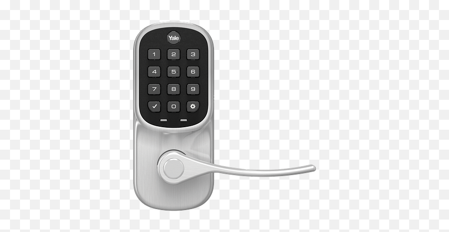 Lmlevpack - Sn Yale Liftmaster Smart Keypad Lever In Satin Yale Assure Lever Lock Png,Door Handle Png