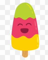 Hand Painted Cartoon Multicolored Png Popsicles
