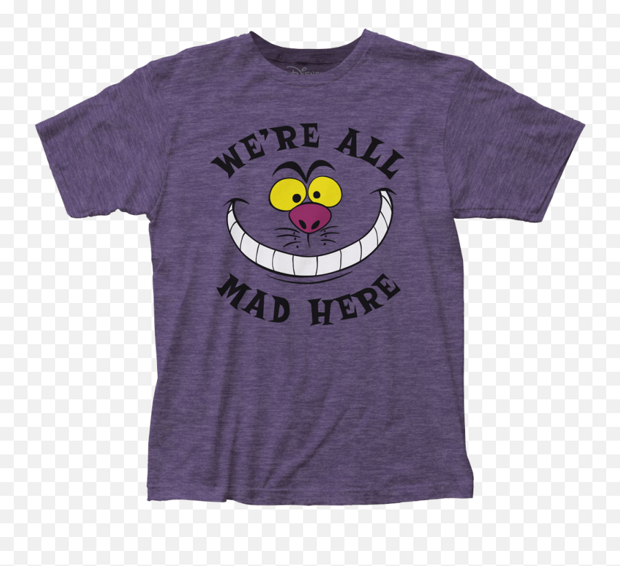 Sweaters Weu0027re All Mad Here Cheshire Cat Alice In Wonderland - Short Sleeve Png,Cheshire Cat Smile Png
