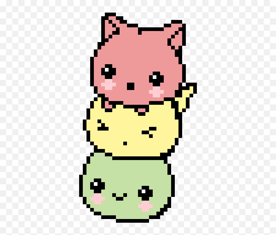 Pixilart - Kawaii Pixel Animal Tower By Hiitsbob Pixel Art Cat Stack Png,Kawaii Pixel Png