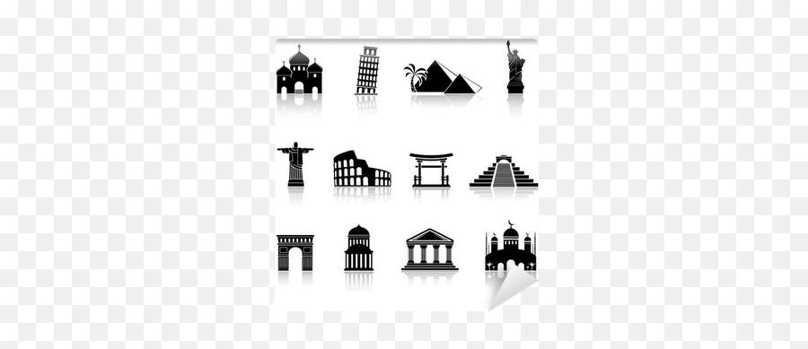 Vector Black Travel And Landmarks Icons Set Wall Mural U2022 Pixers - We Live To Change Vertical Png,Travel Icon Set Vector Free