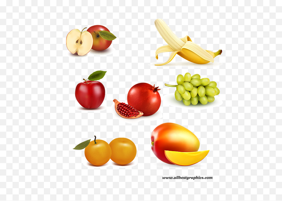 Different Natural And Delicious Fruits Clipart With - Fruit Png,Fruit Clipart Png
