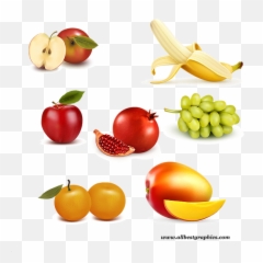 Different Natural And Delicious Fruits Clipart With - Fruit Png,Fruit Clipart Png