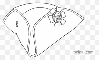 Pirate Hat Black And White Illustration - Twinkl Language png