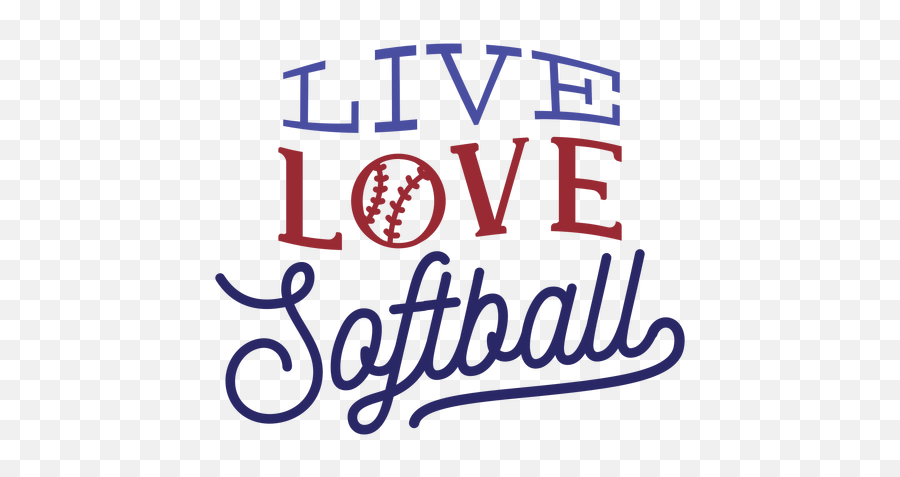 Live Love Softball Ball Stitch Badge Sticker - Transparent Calligraphy Png,Softball Png