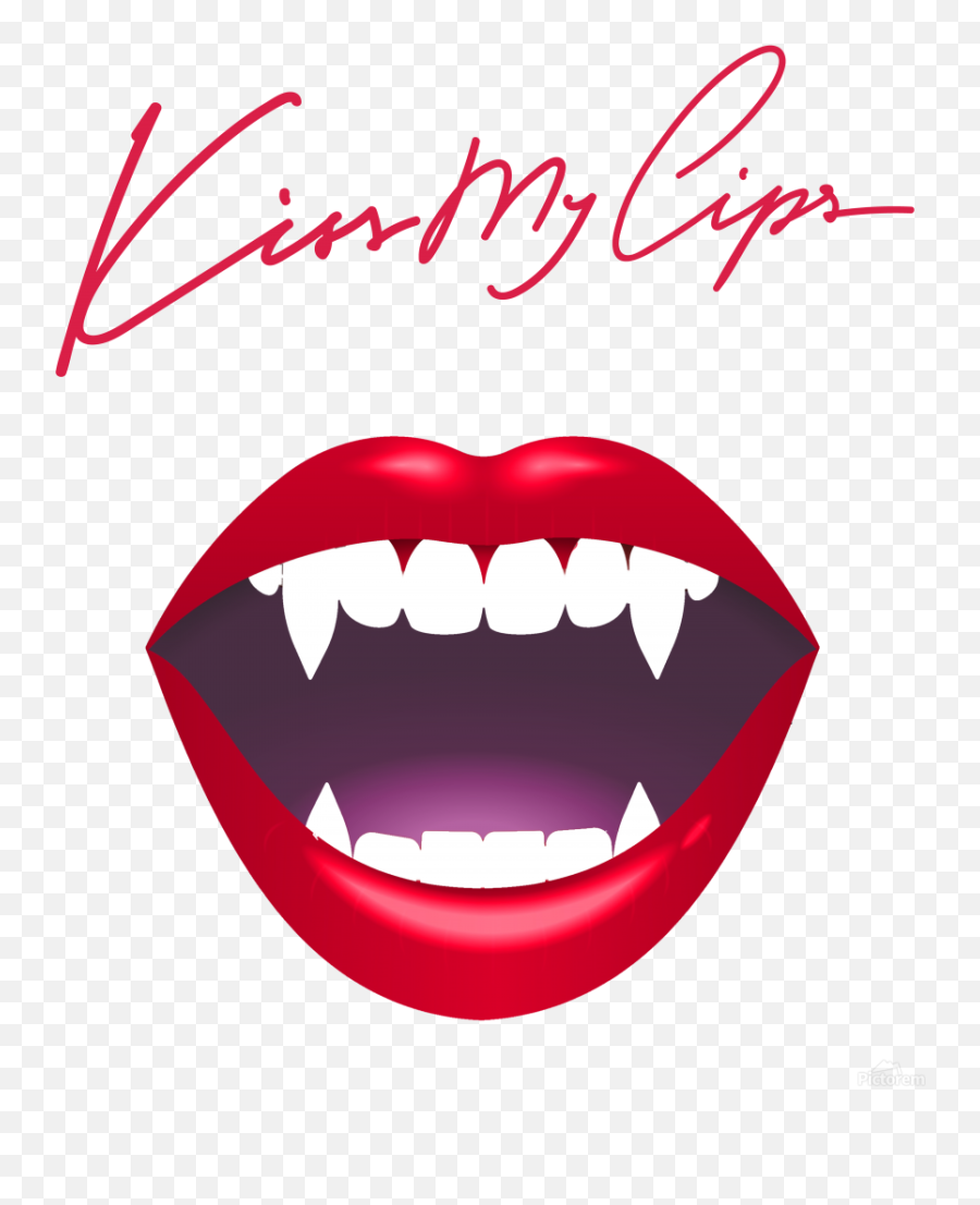 Kiss101a - Kissy Lips With Teeth Clipart Png,Lip Print Png