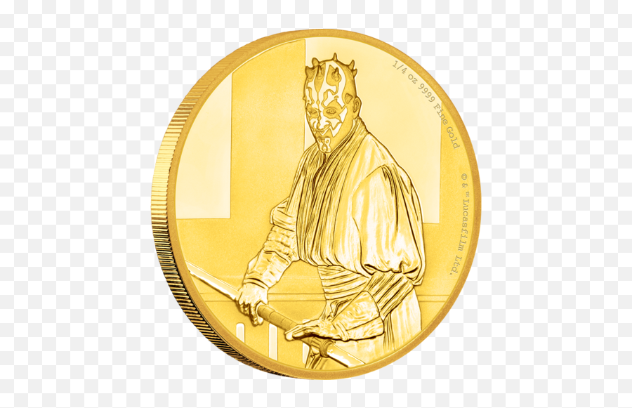 Star Wars Classic Darth Maul 14oz Gold Coin - Star Wars Gold Coin Png,Darth Maul Png