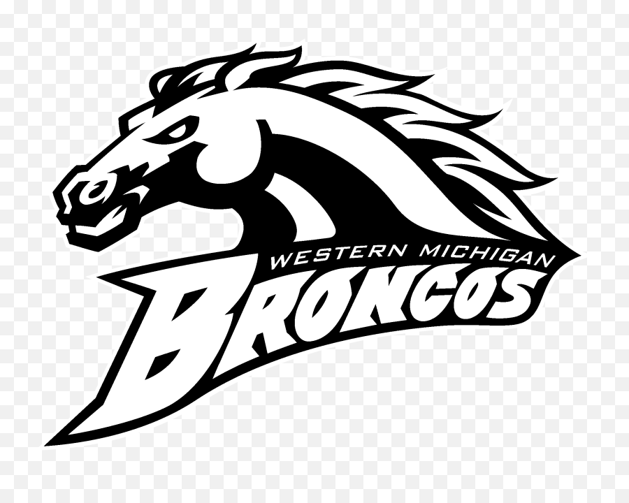 Download Broncos Vector Black And White - Western Michigan Logo Black And White Png,Broncos Png