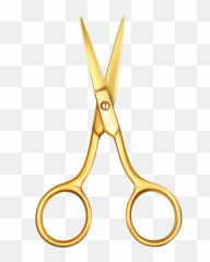 Scissor Clipart Transparent Background - Gold Hair Scissors Png