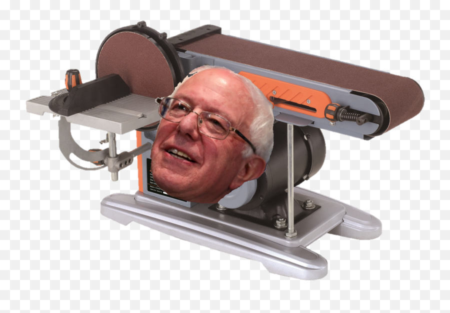 Download Hd Bernie Sanders - Bernie Sanders At A Campaign Belt Sander Png,Bernie Png