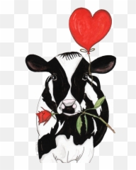 Rose Cartoon Cow Pictures Valentine Clipart - Inek Ak Resmler Png,Cow Clipart Png