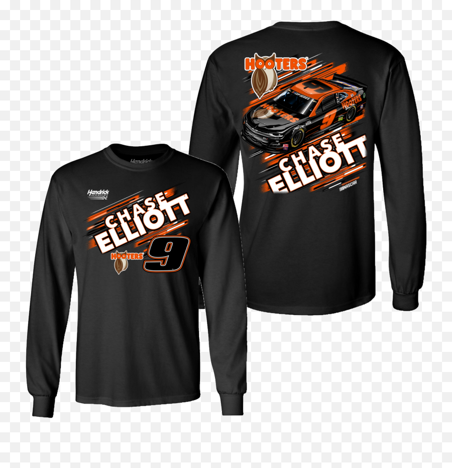 Long Sleeve Black Hooters Tee U2013 Official Chase Elliott Store Png Logo