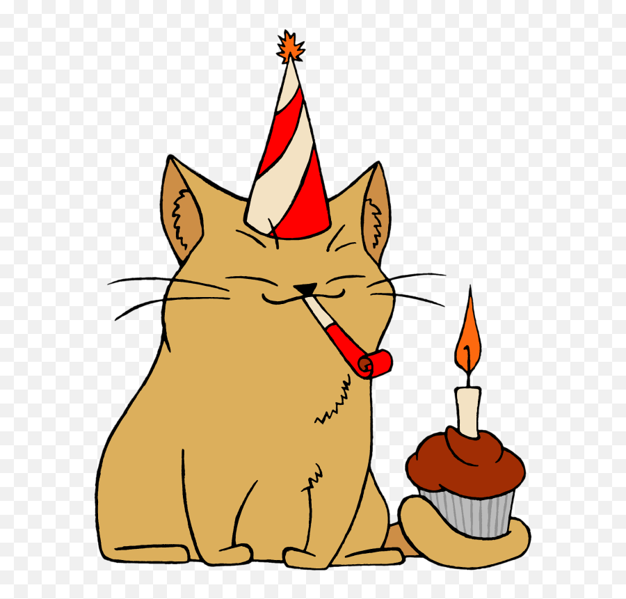 Party Hat Clipart - Birthday Cat Png Transparent Png Birthday Cat Clip Art,Cat Clipart Transparent