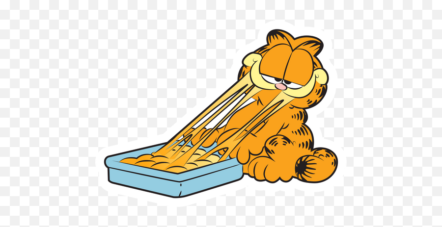 Garfield Eating Lasagna Sticker - Sticker Mania Transparent Garfield Eating Lasagna Png,Lasagna Transparent