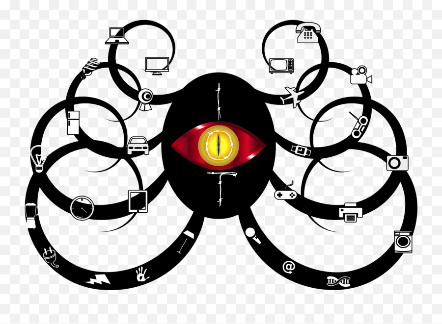 Octopus Tentacles Five Eyes - Free Vector Graphic On Pixabay Iot Botnet Png,Eye Of Sauron Png