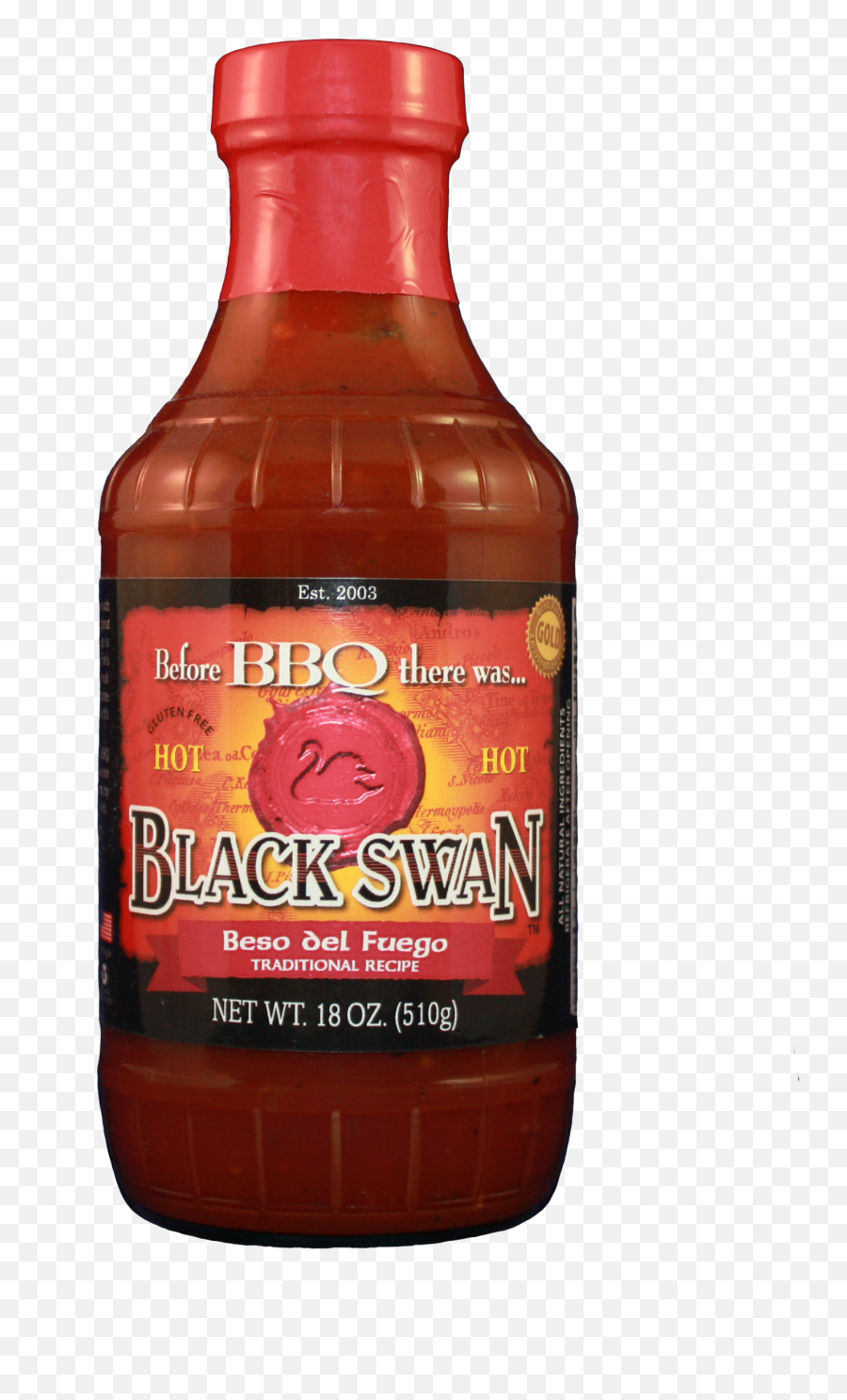 Black Swan Beso Del Fuego Bbq Sauce 18 Oz - Black Swan Bbq Sauce Png,Fuego Png