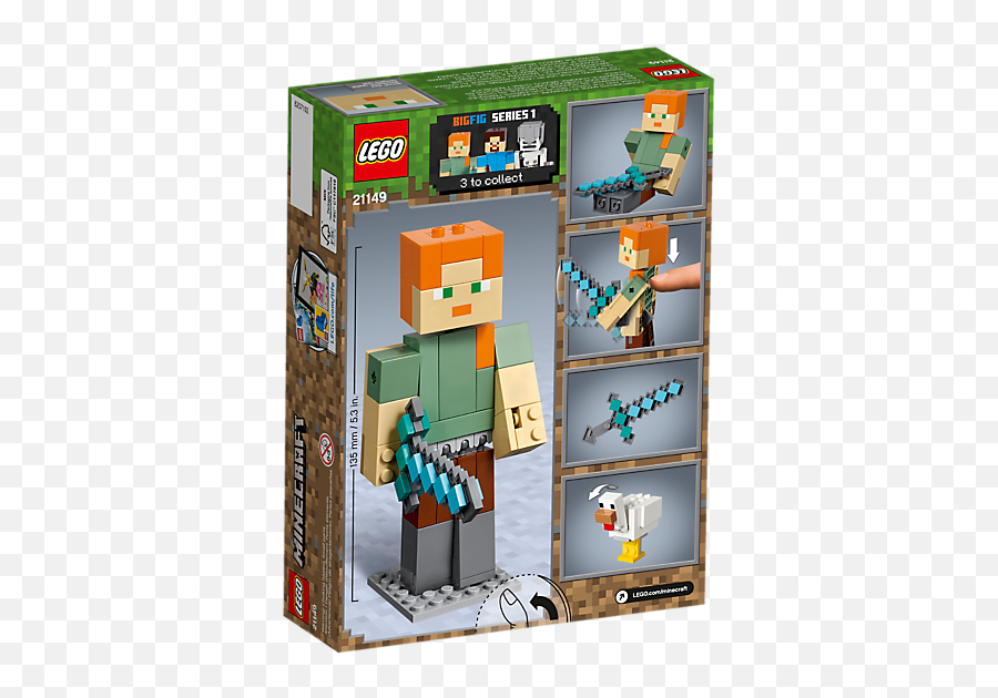 Download Hd Minecraft Alex Bigfig With Chicken - Lego Lego Minecraft 21149 Png,Minecraft Chicken Png