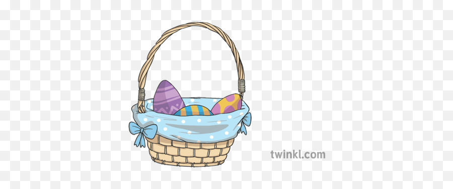 Large Easter Basket Illustration - Twinkl Storage Basket Png,Easter Basket Transparent
