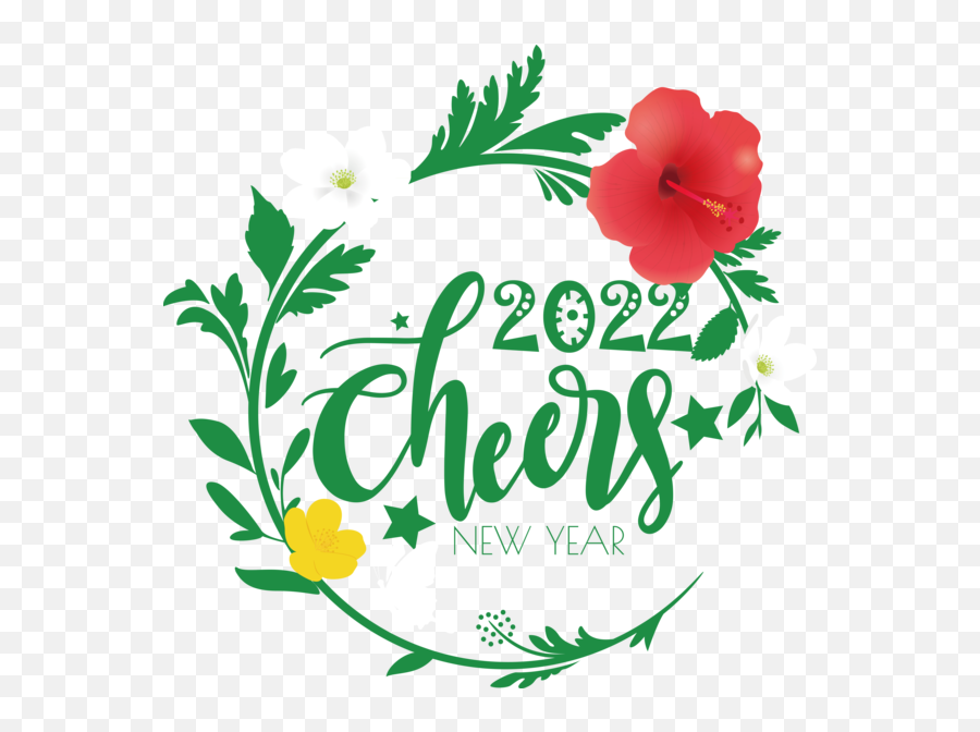 New Year Icon Christmas Day Design For Happy 2022 - Floral Png,Happy New Year Icon
