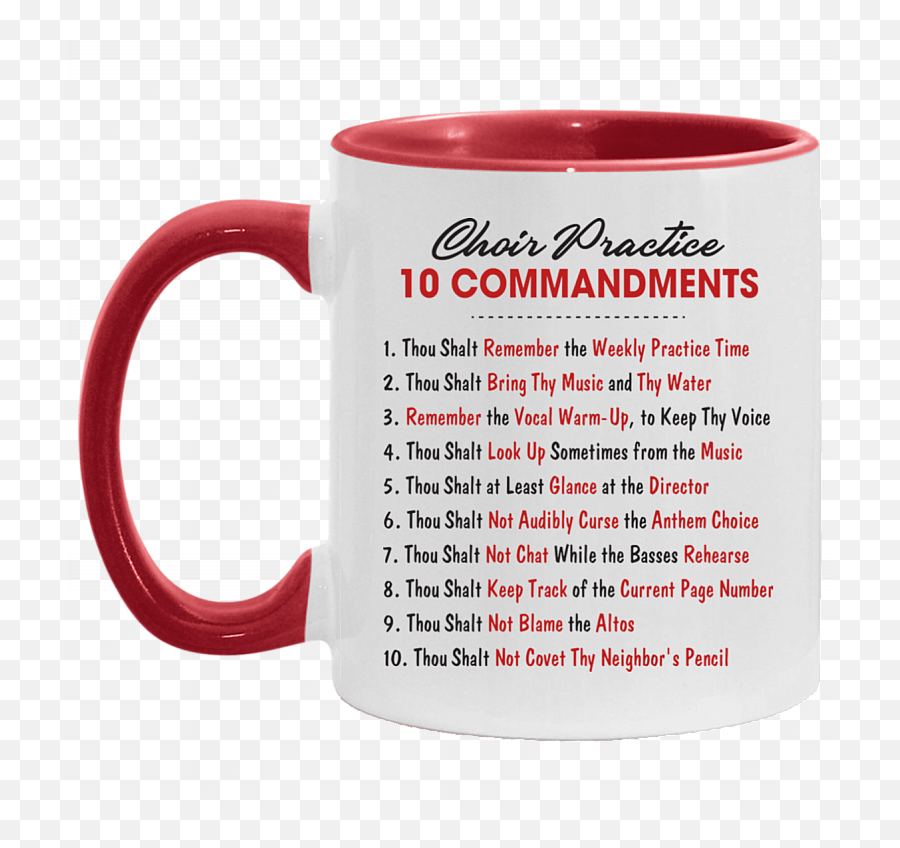 Choir Practice 10 Commandments Accent Mug - Coffee Mug Funny Choir Gifts Funny Commandments To Live Png,Ten Commandments Icon