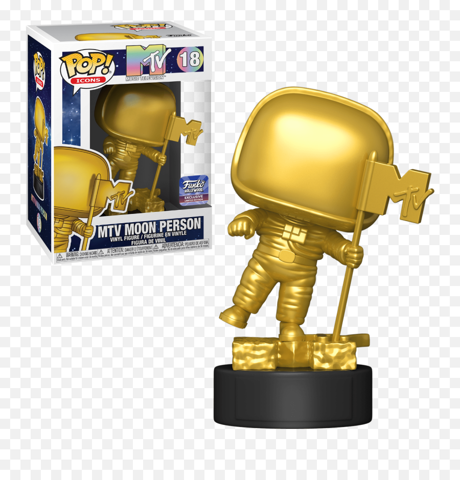 Funko Pop Icons Mtelevision Moon Person 18 Gold Metallic Exclusive - Funko Pop Mtv Moon Person Png,Leafeon Icon