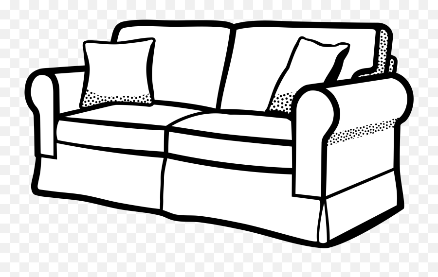 Old Furniture Clipart - Living Room Coloring Page Png,Couch Transparent