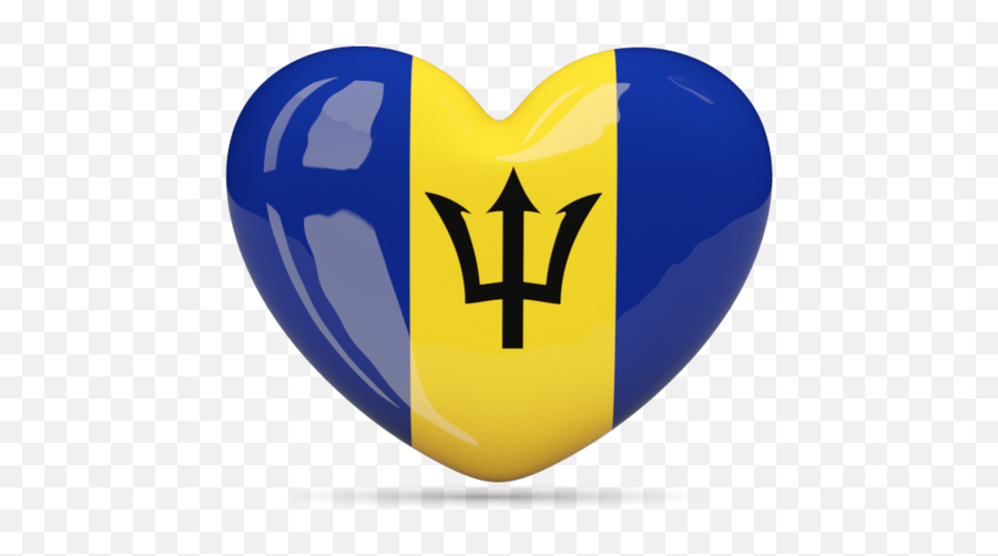 Heart Icon Download Flag Of Barbados - Barbados Flag Heart,Official Pinterest Icon Transparent PNG